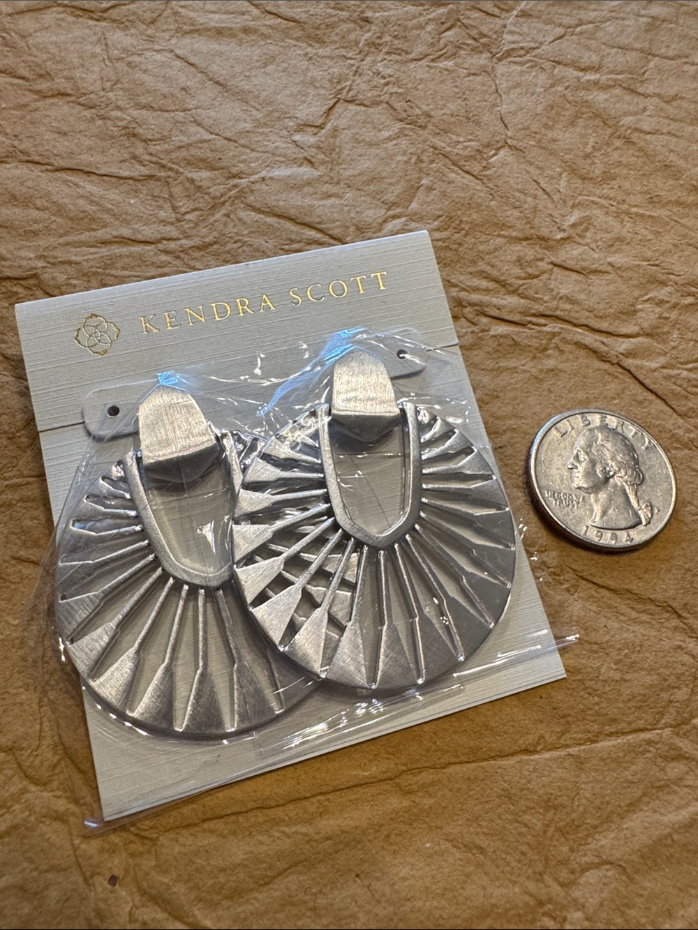 Kendra Scott Metallic Silver Radiant Fan Drop Earrings - Picture 2 of 5